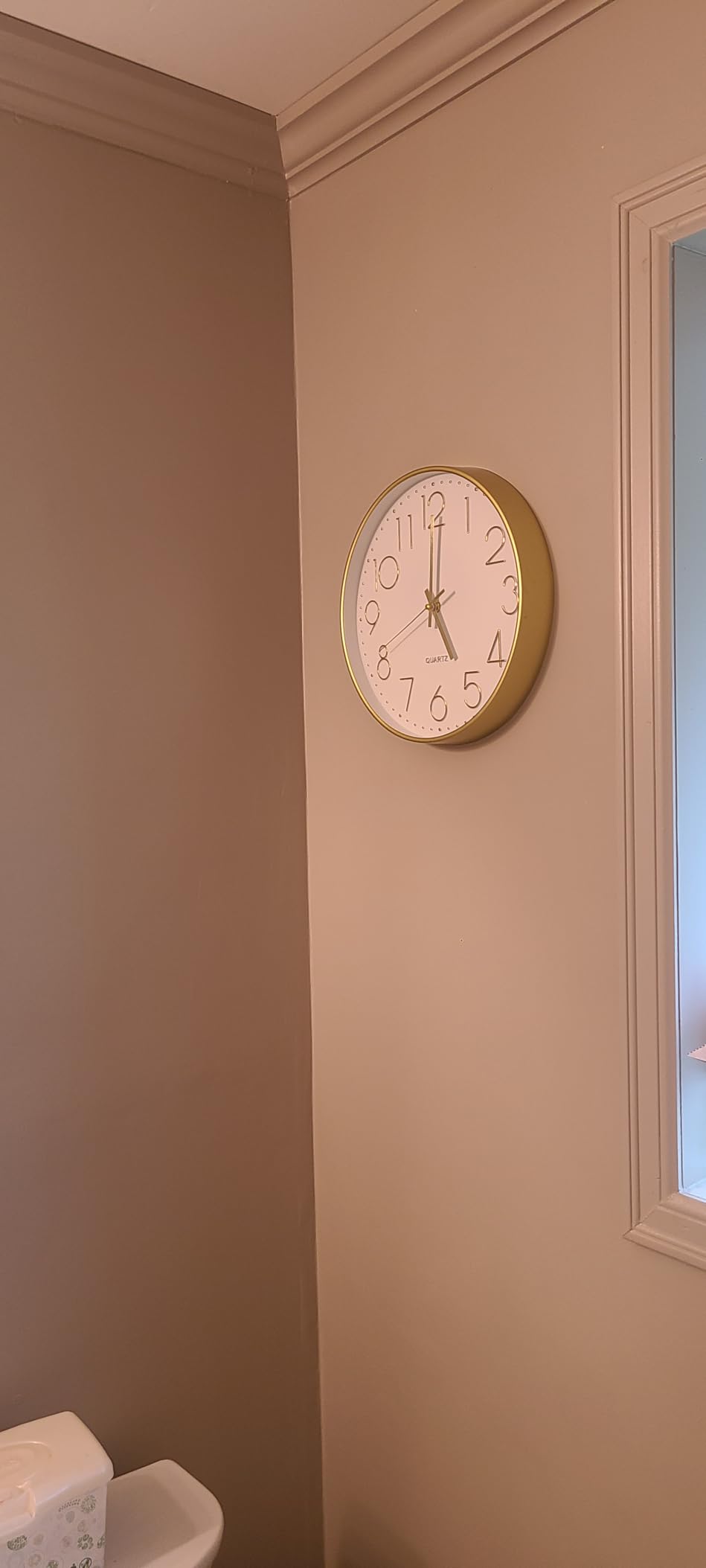 Wall Clock 12 Inch Non-Ticking Silent Modern Simple Style Round Decor Clock Gold Stereoscopic Dial Quartz Wall Clocks for Home/Office/School/Living Room/Bedroom/Kitchen customer photo 2