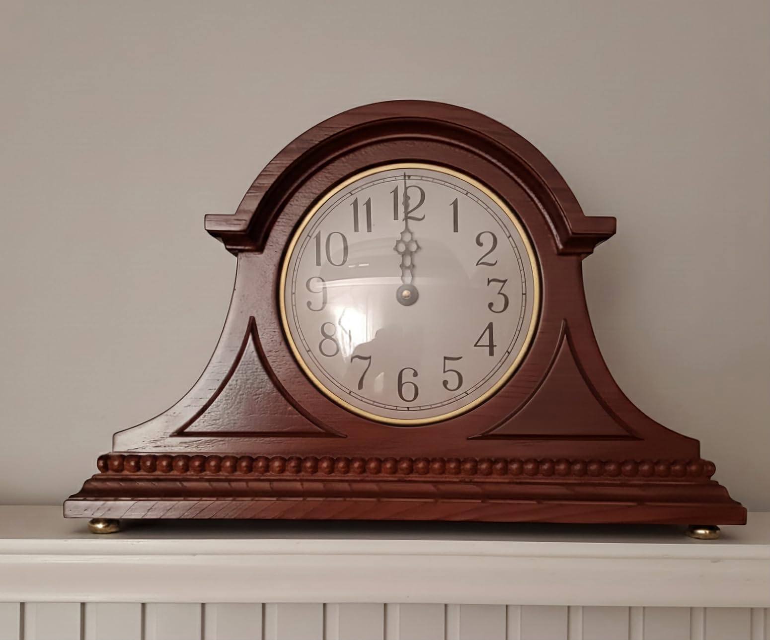 AYRELY Grandfather Mantel Clock with Hour/Quarter-Hour Chime, Elegant Wooden Frame, Table Clocks Battery Operated, Desk Shelf Vintage Clock for Living Room,Home Decor Gift customer photo 1