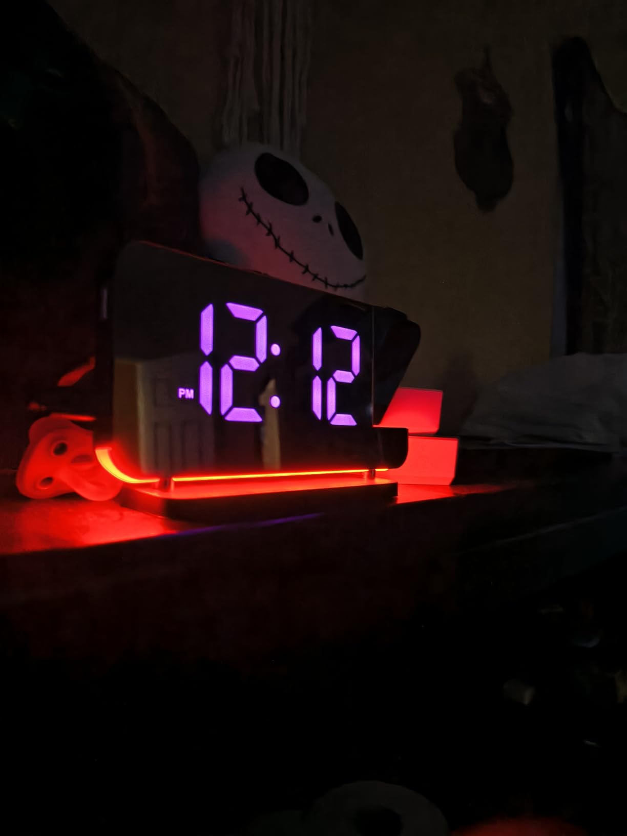 Projector Clock, 7.4 in Digital Alarm Clocks Projection on Ceiling Wall, with RGB Night Light, USB C Charging Port, Auto Dimming, LED Mirror Clock for Teen Girl Adults Bedroom Decor - Rose Gold customer photo 2