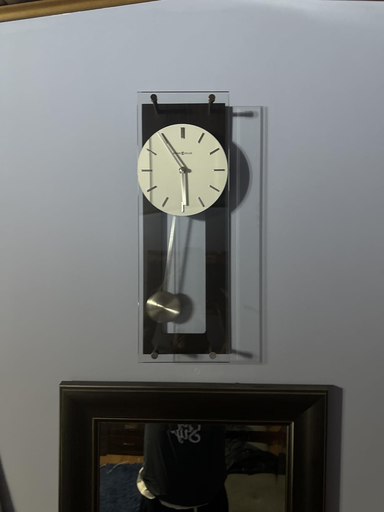 Howard Miller Adams Wall Clocks II, Espresso Finish - Silver Finished Pendulum, Wenge Style Chrome Accents, Modern Grandfather Clock customer photo 1