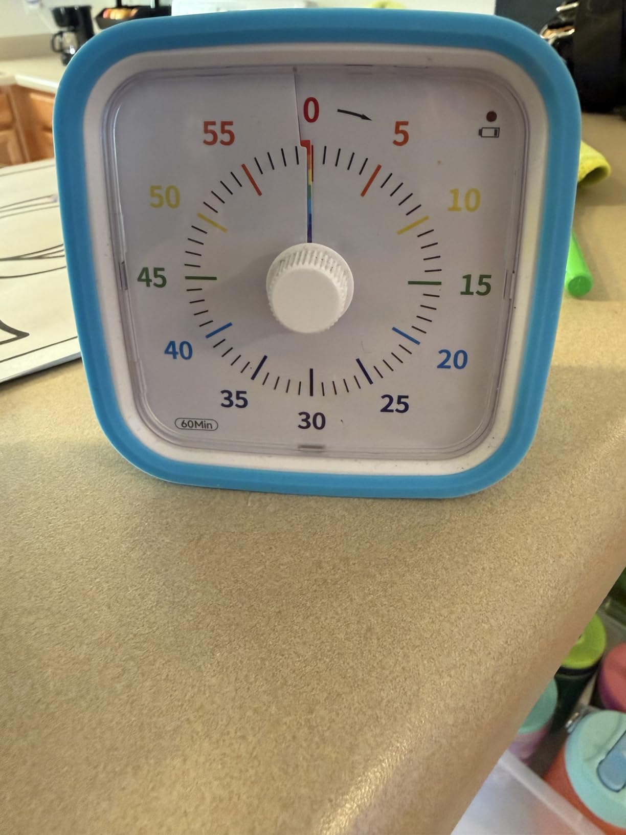 Rainbow Visual Timer for Kids, 60-min Countdown Timer, Blue | Protective Case, No Ticking, Mute and Ringing Alarm Available, Time Management Tool, Low Power Reminder, for Study, Game, Work customer photo 2