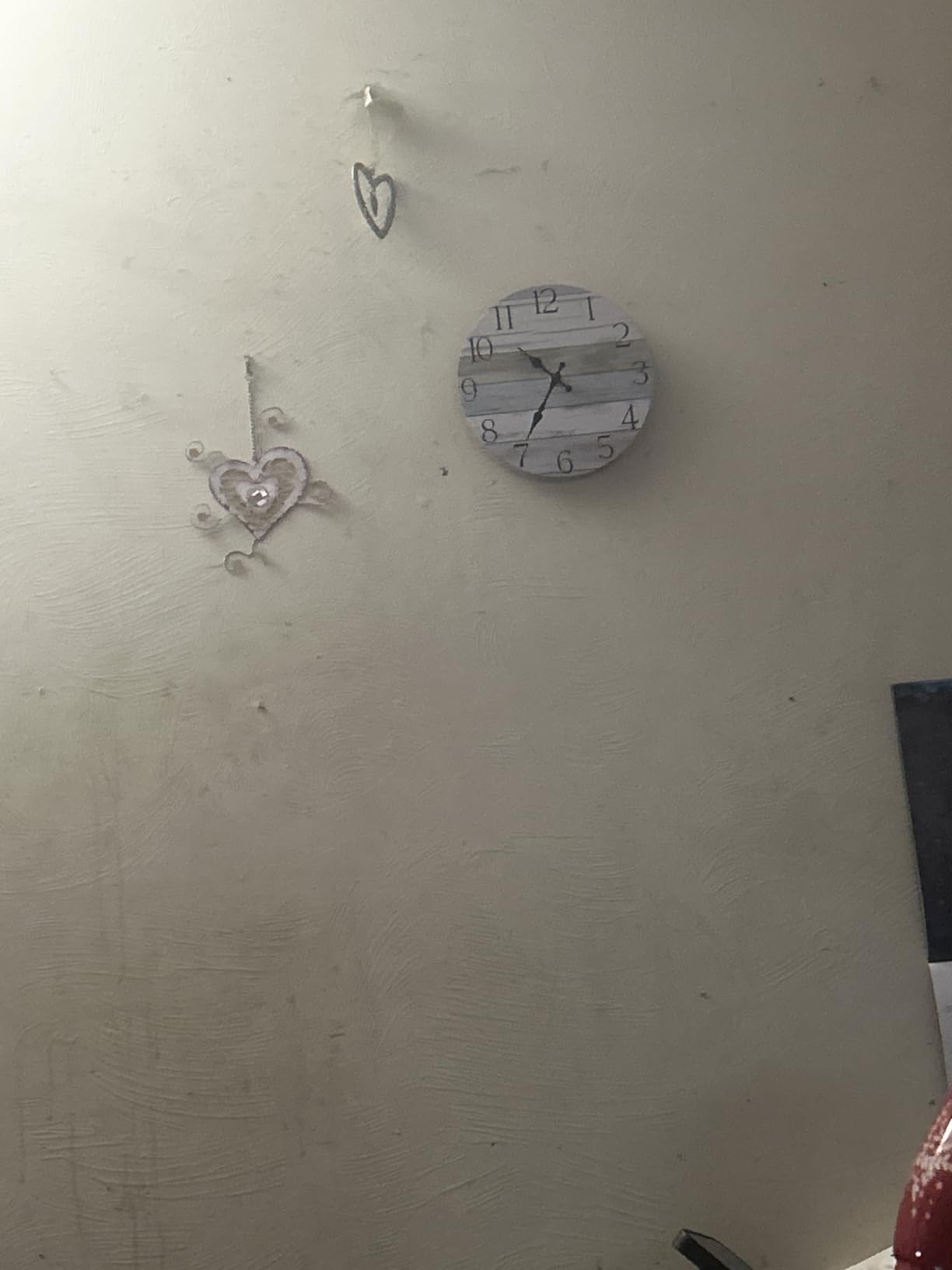 8 Inch Wall Clock, Silent Battery Operated Analog Clock, Grey - Rustic Style for Kitchen/Bedroom customer photo 2