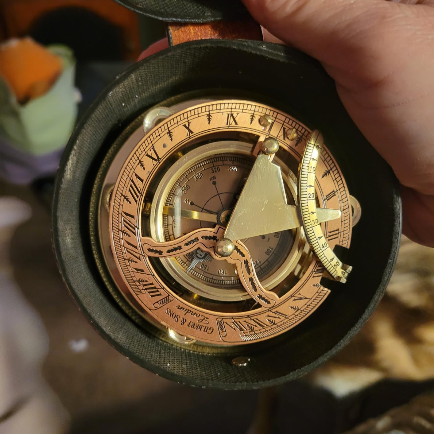 Antique Brass & Copper Sundial Compass, Gift Sun Clock Ship Replica Watch - Nautical Gifts for Men customer photo 1
