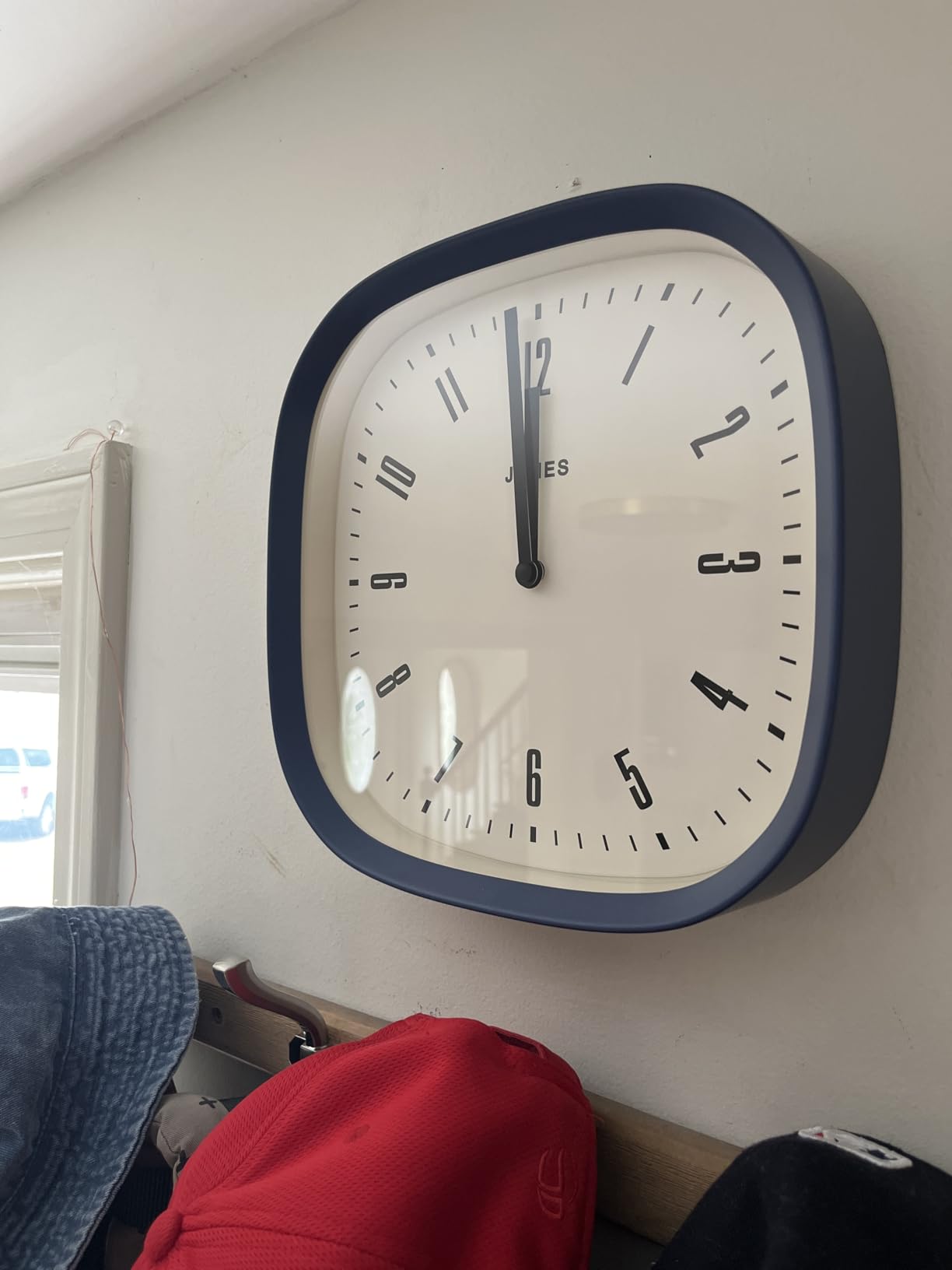 JONES CLOCKS Marvel wall Clock | Modern Retro Rounded Square Clock | 10
