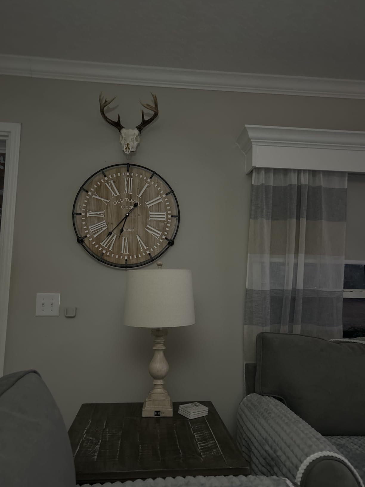 24 Inch Grand Farmhouse Wall Clock, Vintage-Inspired Wood & Metal Design with Large Etched Numbers, Silent Battery-Powered Timepiece for Offices, Kitchens, Bedrooms, and Living Rooms customer photo 2