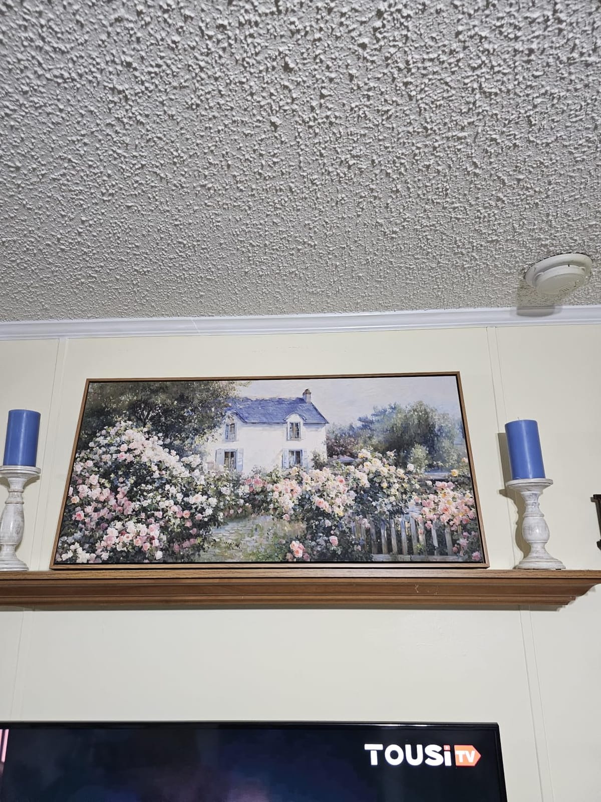 InSimSea Extra Large Framed Wall Art, Flower Meadow Landscape Print, 12x36In | Vintage Living Room Country Farmhouse Decor, Retro Scenery Canvas Paintings Long Pictures for Bedroom Above of Bed customer photo 2