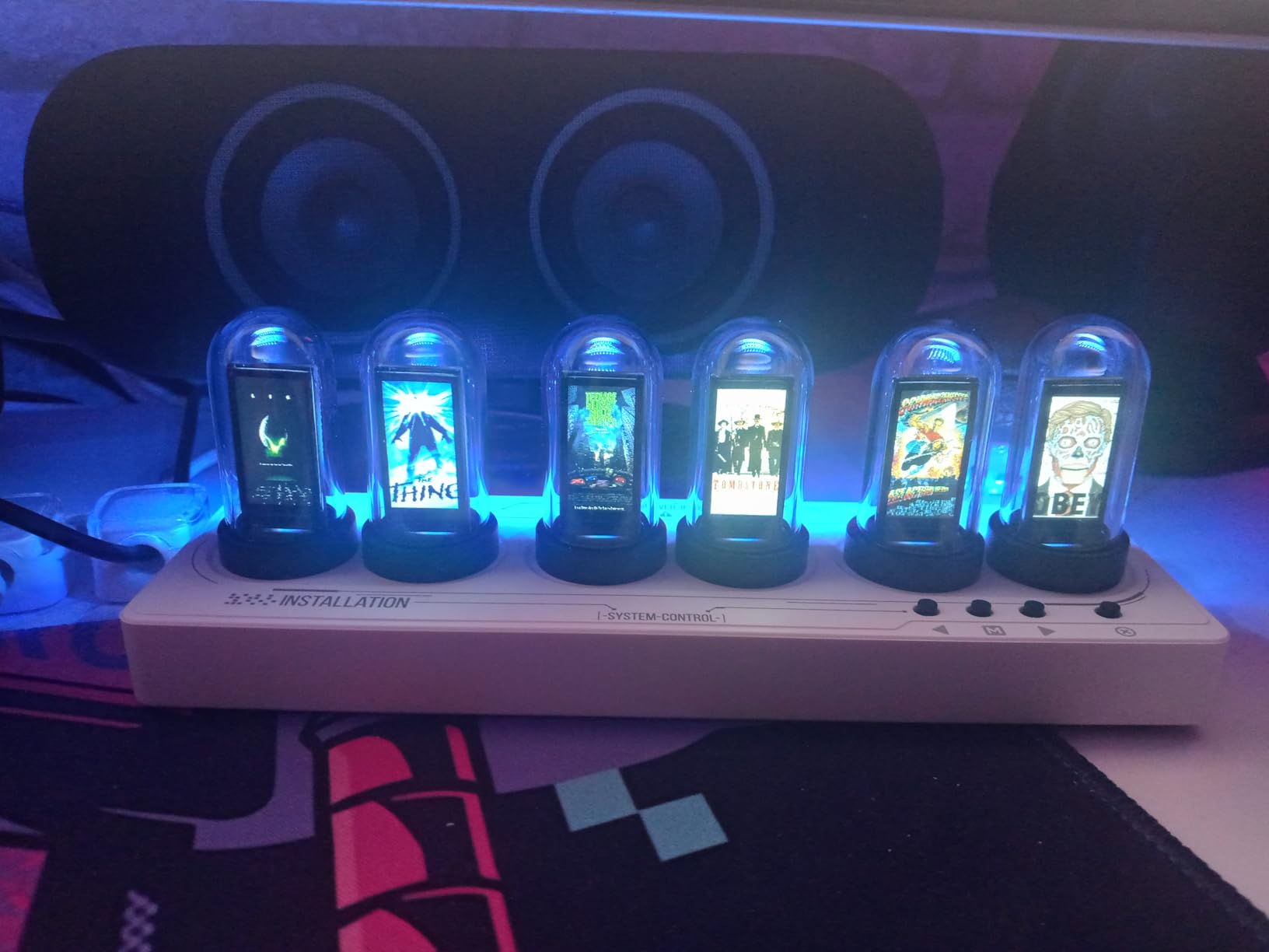 Nixie Tube Clock Glow Tube Clock IPS Color Screen Digital Clock with 6 Sets of Alarm Clocks, 7 Modes, 12 Customized Pictures, Web Control, no app Required (Silvery) customer photo 2