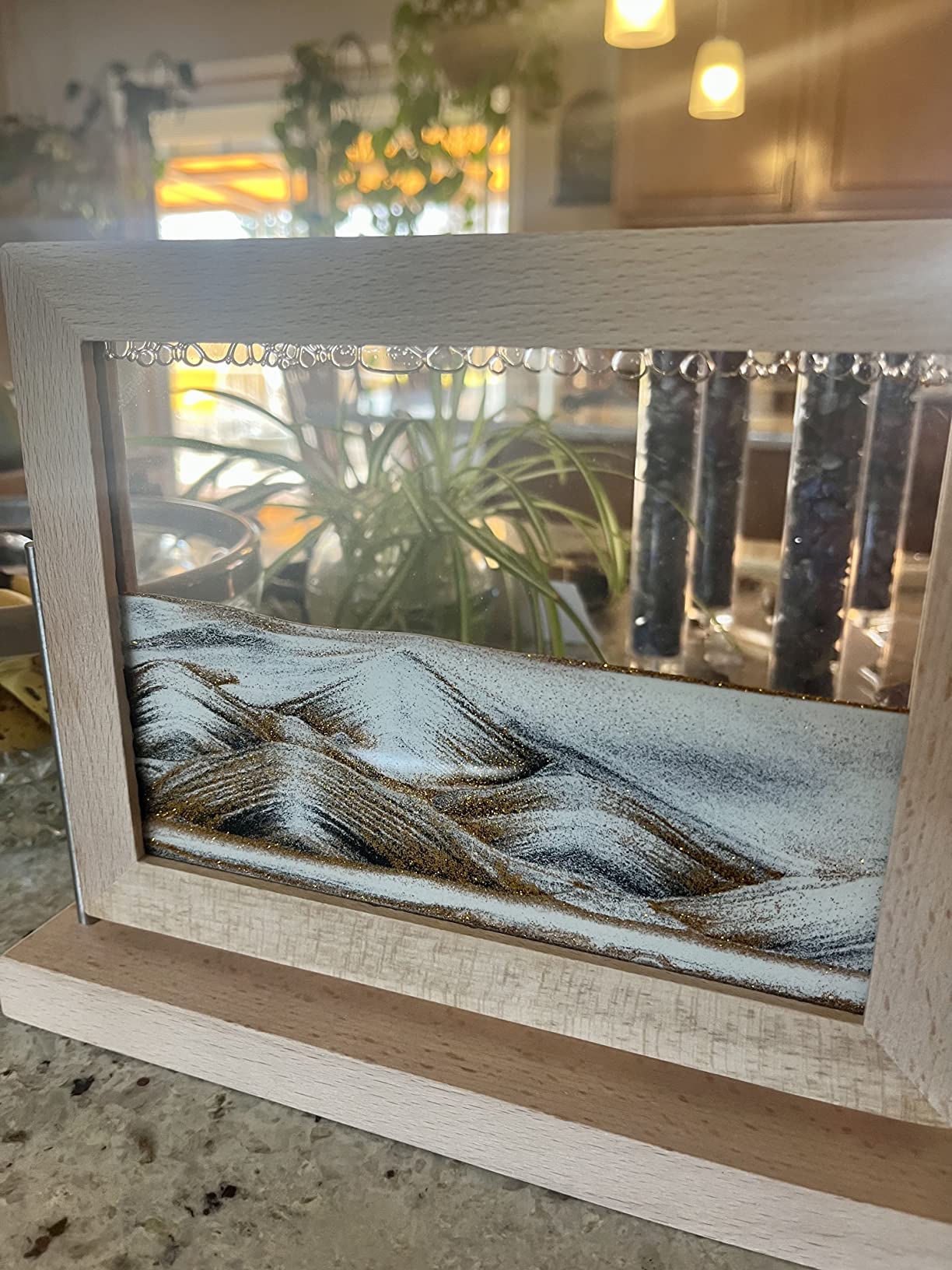 Coitak Moving Sand Art Picture, Wooden Frame Dynamic Sand Picture | Desktop Moving Sand Art for Home Decor and Office, Wooden Frame, Glass customer photo 2