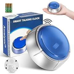Talking Button Clock, Talking Alarm Clock with Volume Control, Telling Time and Day of The Week, Alarm, Gift Clock for Mother,Father,Seniors,Elderly,Blind People, Blue customer photo 1