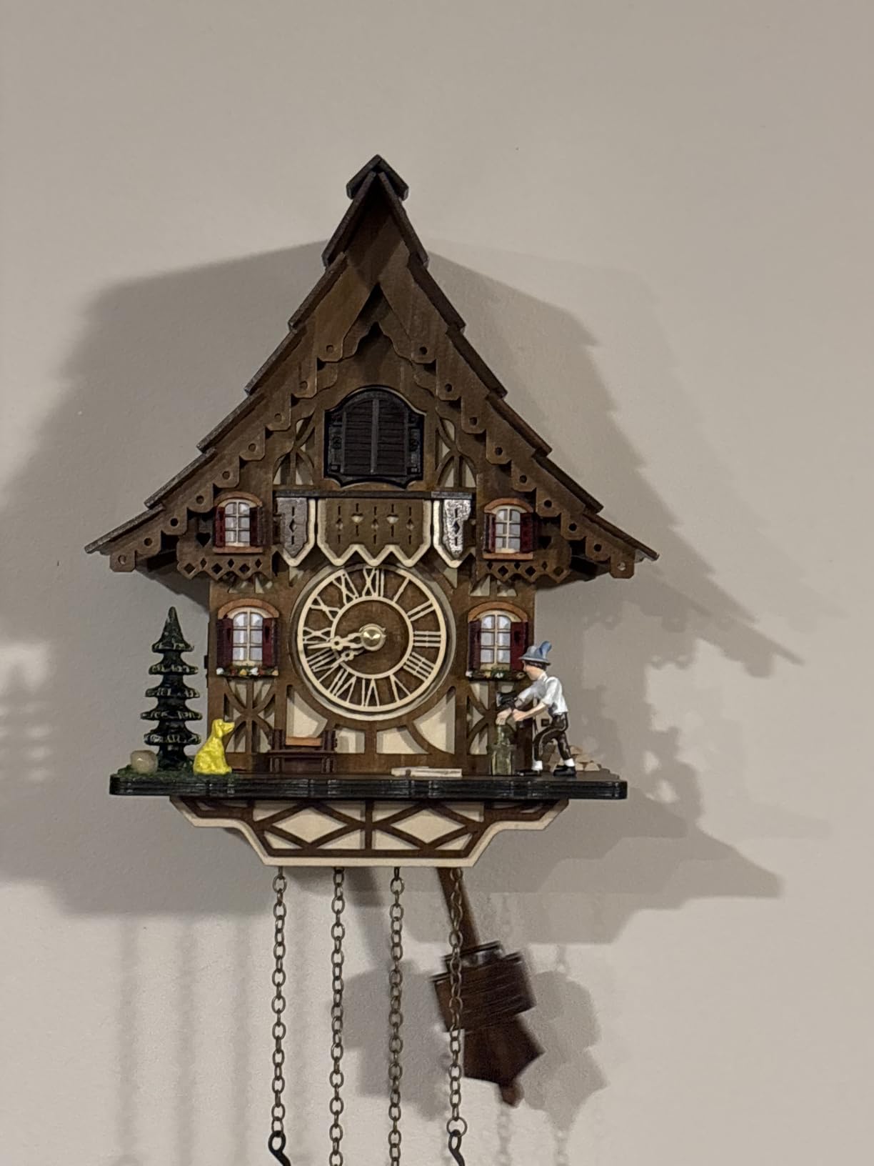 Cuckoo Clock | Black Forest Style Wall Decor | Gift Box | Retro Cuckoo Clock, 12 Melodies, Volume Control, Night Mode, Wooden Home Decor, Gift Package, 8.75 X 23 inch customer photo 2