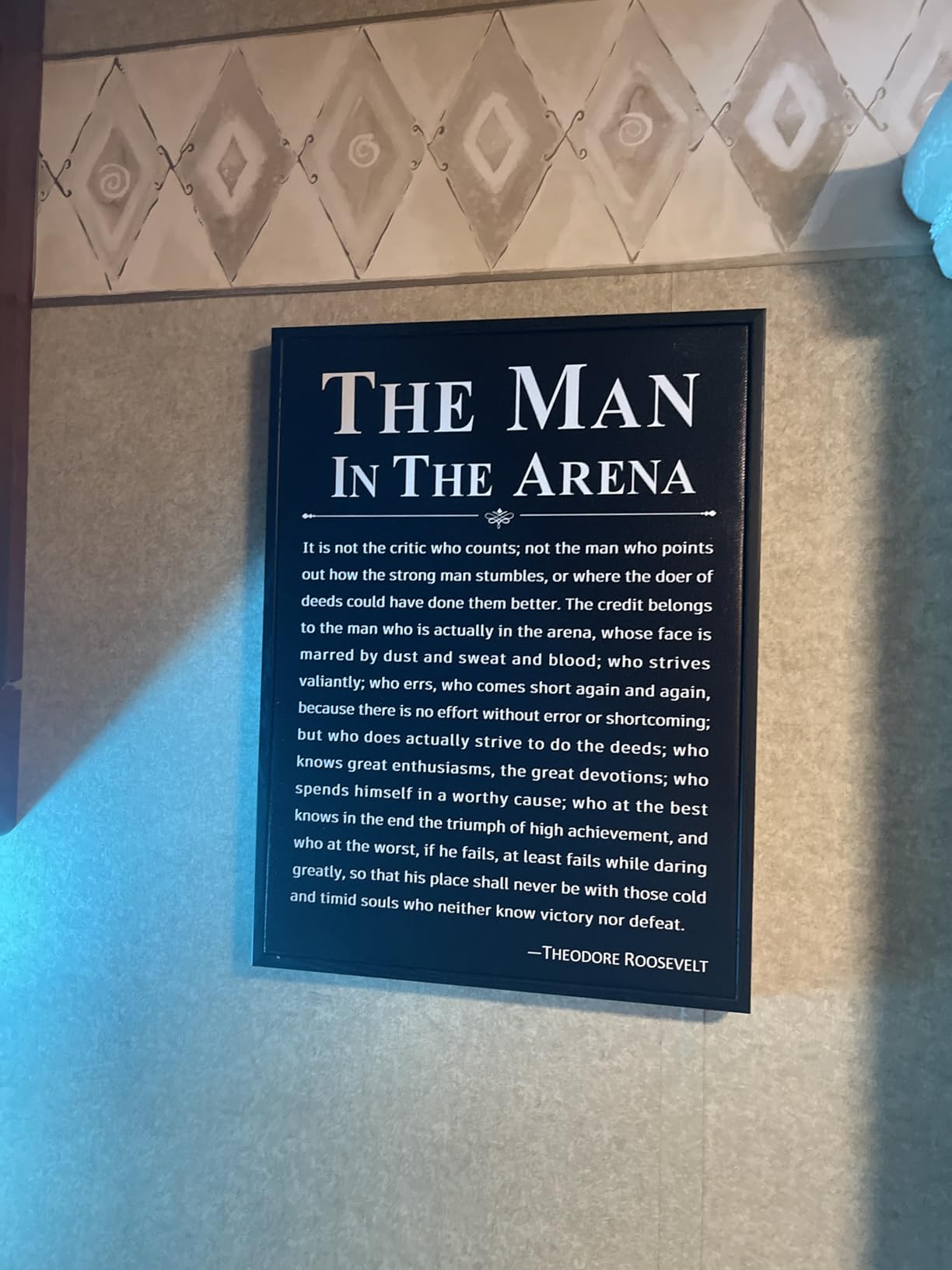 Howwii Inspirational Wall Art Office Decor The Man in the Arena Motivational Positive Quote Canvas Print Gift for Men&Women Framed Canvas Wall Decor 12