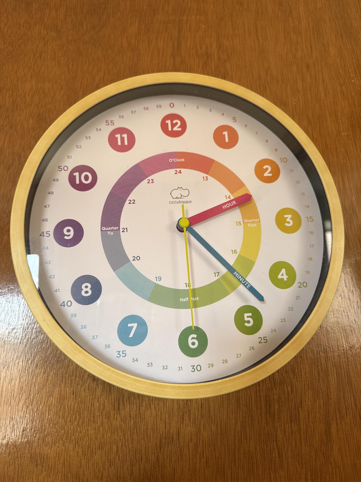 LittleHippo Learning Wall Clock for Kids for Classroom, Bedrooms, Nursery, Playroom customer photo 2