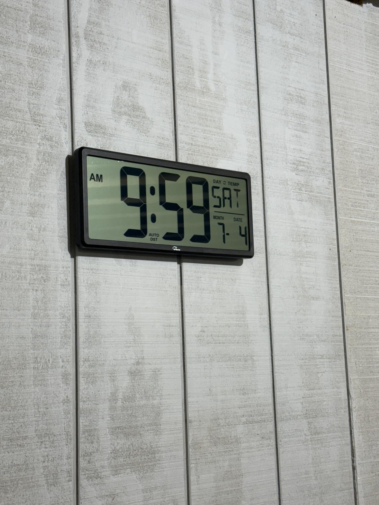 14.5'' Backlight Digital Wall Clock Battery Operated | Temperature and Date, Large Digital Display, Easy to Read and Set, Auto DST, Large Display for Garage, Office, Classroom customer photo 1