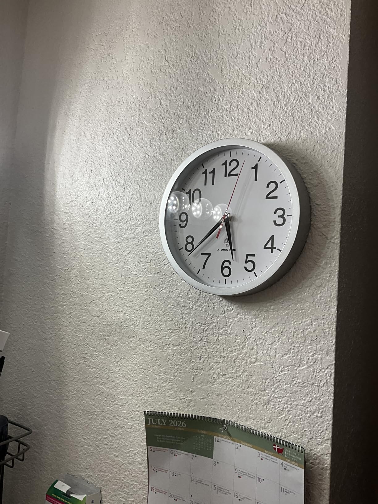 Wall Clock Analog 8 Inch White Battery Operated Silent Clock | Easy To Read, Non Ticking, Round, Accurate, Kitchen, Living Room, Classroom, Office, School customer photo 2