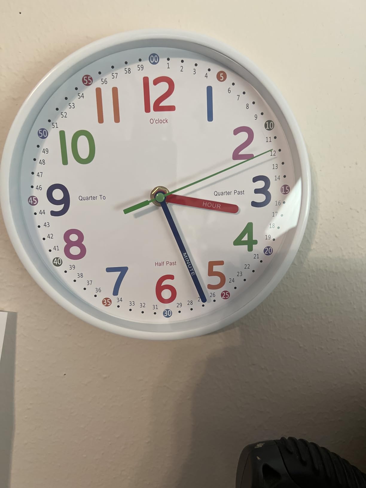 Silent Kids Wall Clock - Non-Ticking, Battery-Powered, Ideal for Teaching Time - 8 Inch customer photo 2