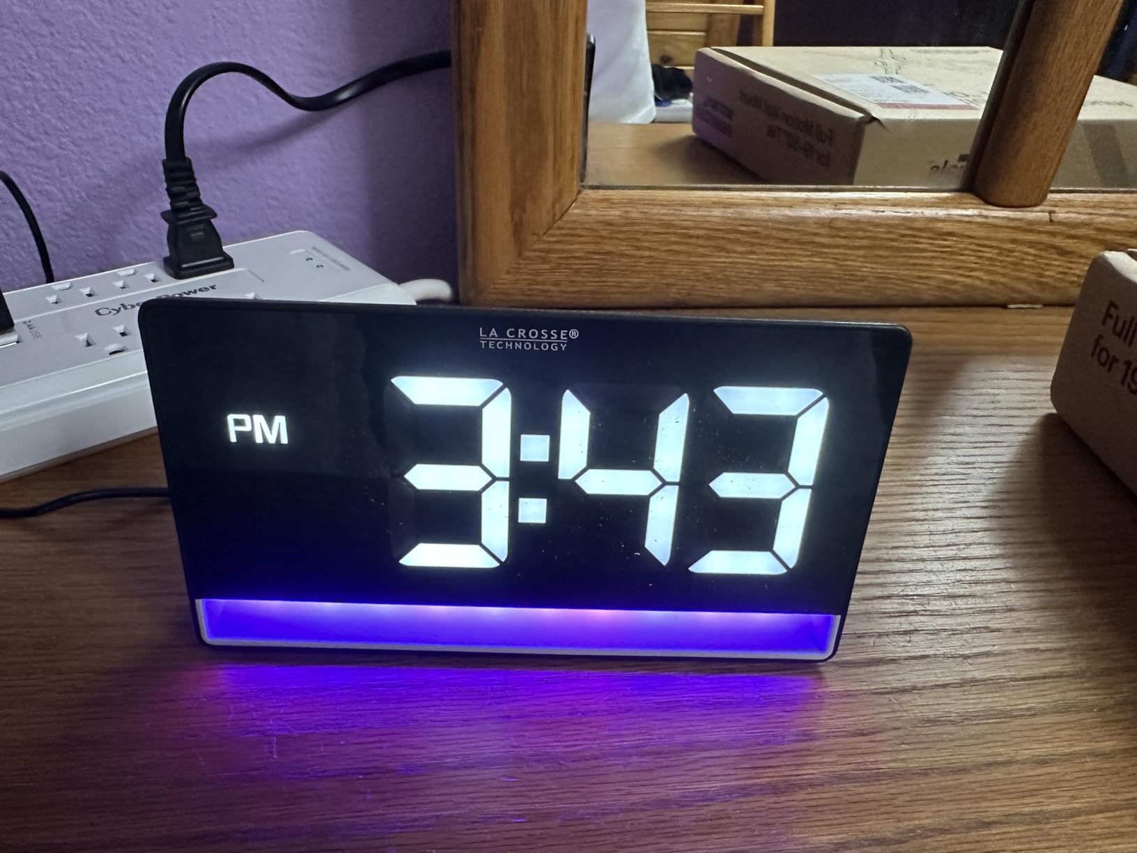 Alarm Clock with Large Display Big Numbers, 5 Levels Brightness, Snooze, USB Charging Port, LED and Mirror Desk Clock, Dual Alarms Modern Electronic Clock for Bedroom Home Living Room Office (White) customer photo 2