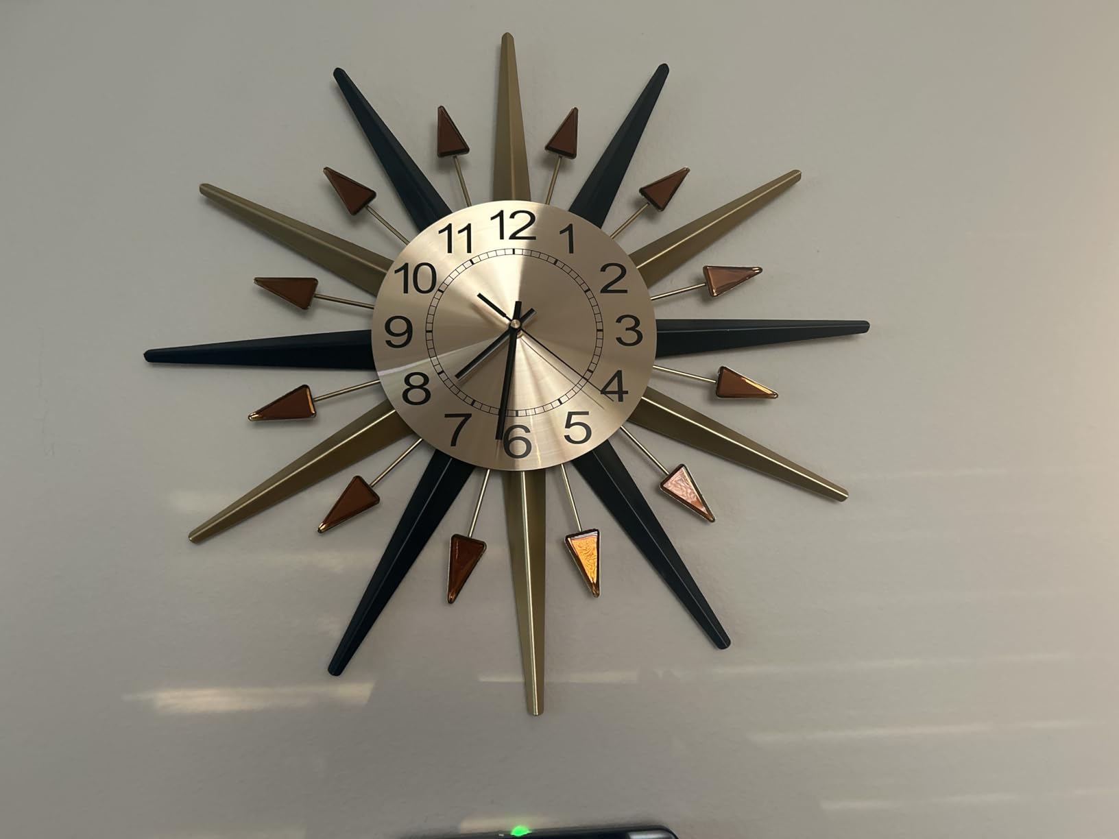 Starburst Large Wall Clock, Mid Century Decorative Wall Clock | Modern Silent Clock Battery Operated for Living Room/Kitchen/Entryway/Bedroom/Office/Dining Room Metal Wall Decor customer photo 2