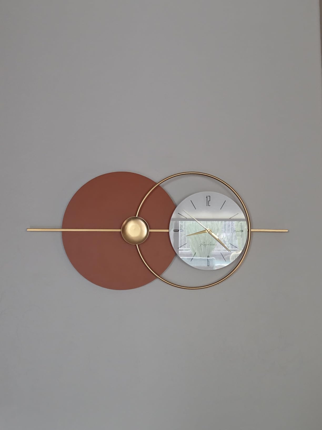 Modern Wall Clock for Living Room,Large Decorative Wall Clock,Creative Silent Clock Battery Operated Metal Wall Art for Entryway/Bedroom/Office/Dinning Room/Kitchen Decor 35''Lx16''W customer photo 2