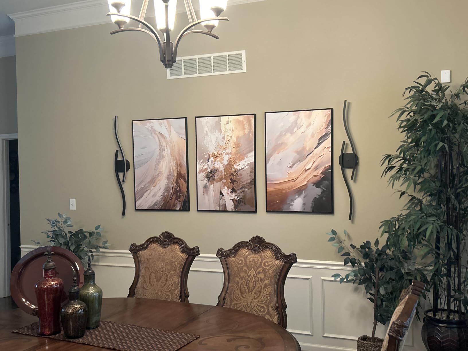 Large Framed Neutral Abstract Wall Art for Living Room,Set of 3, 24x36 In | Black and beige modern pictures, Canvas prints, Minimalist painting, Artwork for walls, Wall decor for bedroom office hallway customer photo 1