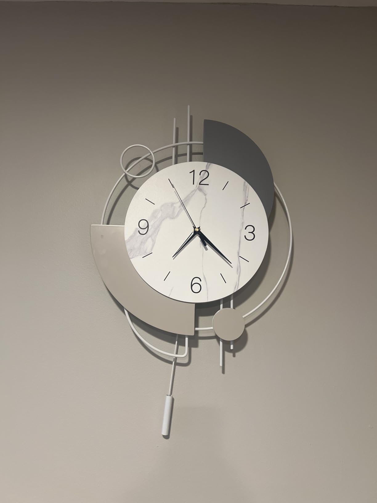 Dankeit Decorative Wall Clock with Pendulum, Silent Non-Ticking Quartz Battery Operated, Large Wall Clock for Living Room, Kitchen, Home, Bathroom, Bedroom Wall Decor, 20x33.5 inch (Black) customer photo 2
