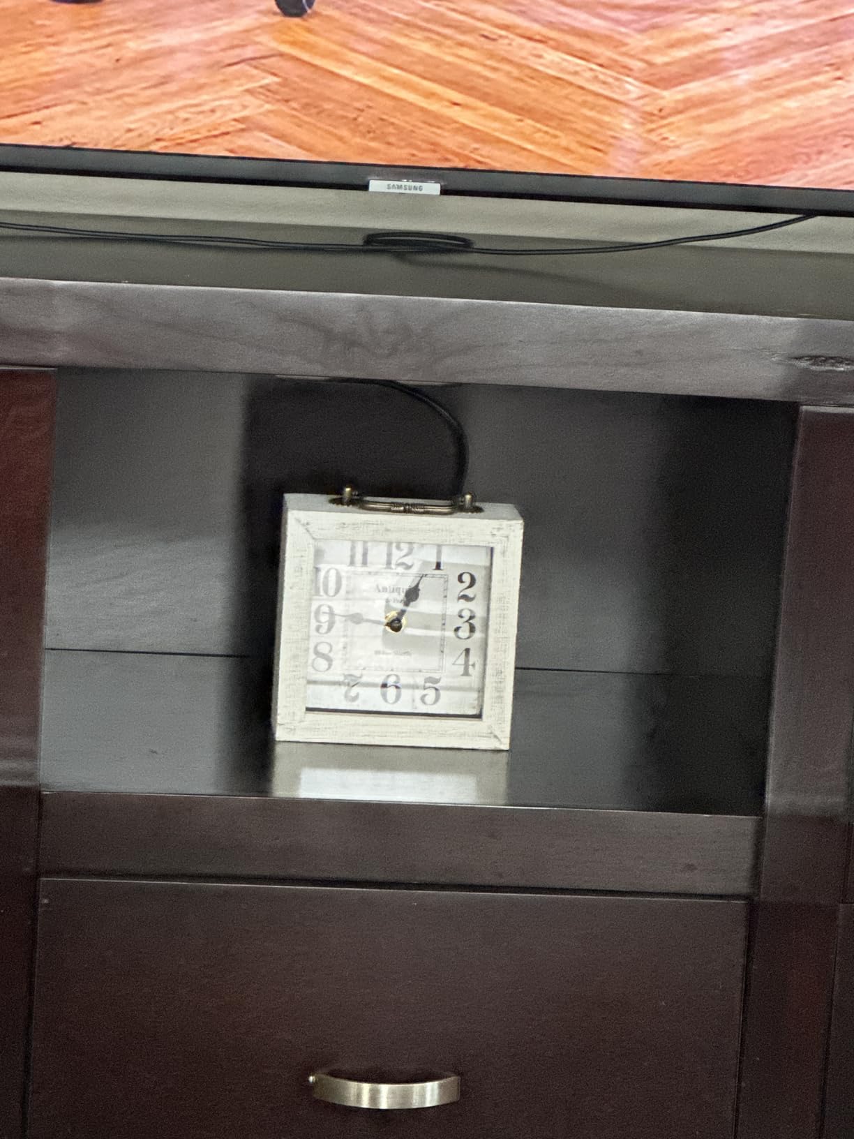 Retro Desk Clock, White Vintage Wooden Table Clock | Mantel Clock, Living Room Bedroom Shelf Decoration, Farmhouse Decor customer photo 2