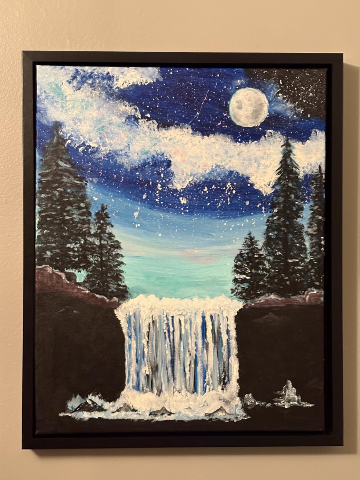 Americanflat 16x20 Canvas Floating Frame - Engineered Wood - Black | Photo floats between crystal-clear glass, hangs vertical or horizontal, sawtooth hangers included customer photo 2