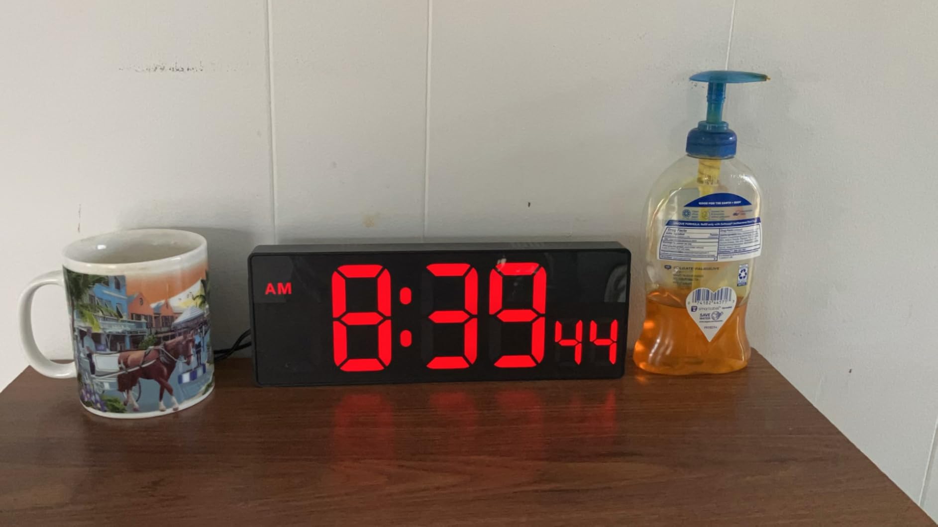 Soobest Large LED Digital Wall Clock 8 RGB Color Changing Display | Corded Plug Electric Digital Clock with Seconds for Living Room Bedroom Desk Table Office Gym, 5 Dimmers, Auto DST, 10 Inches customer photo 2