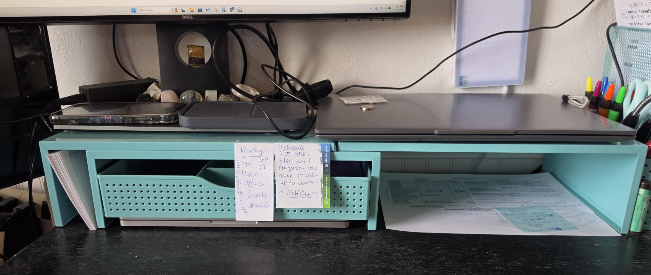 gianotter Dual Monitor Stand Riser With Drawer and 2 Pen Holders customer photo 2