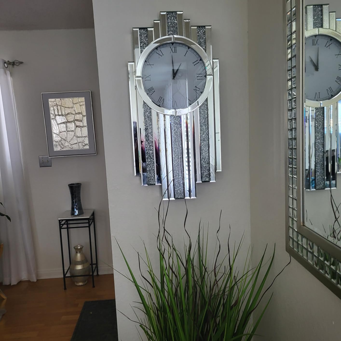 SHYFOY Silver Mirror Clock, 26