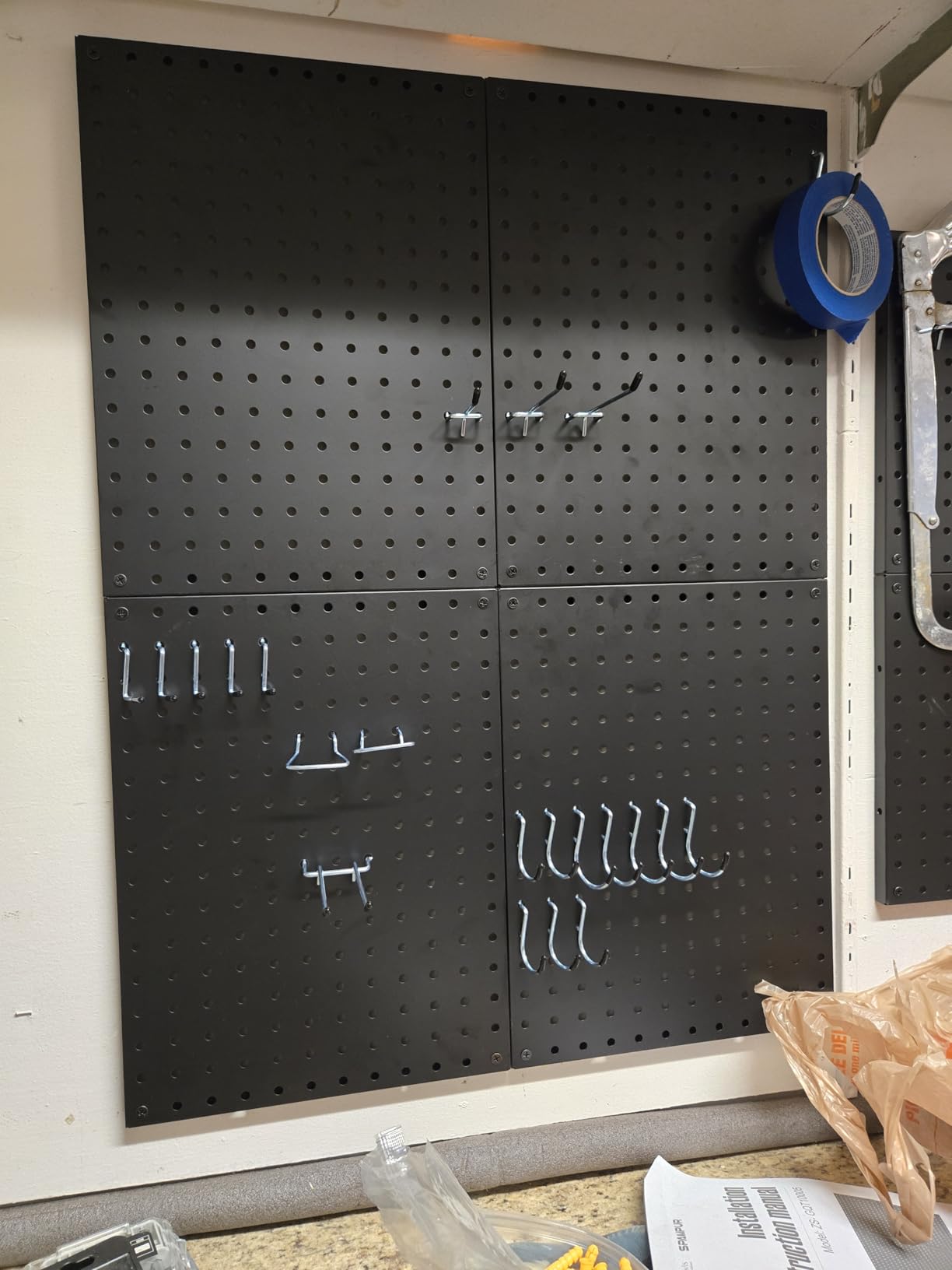Spampur Peg Board, 4 Pack Metal Black Pegboard Panels with 50 Hooks customer photo 1