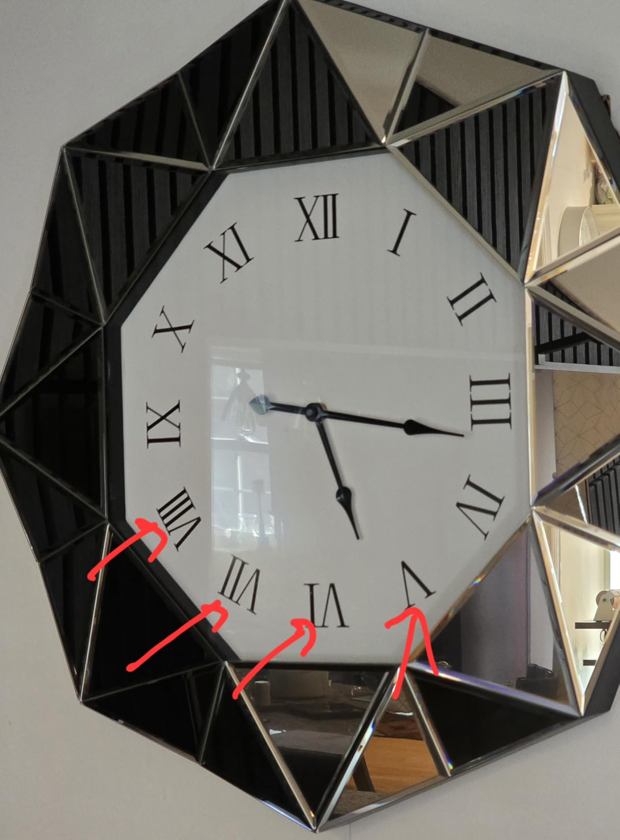 SHYFOY Silver Wall Clock, 24