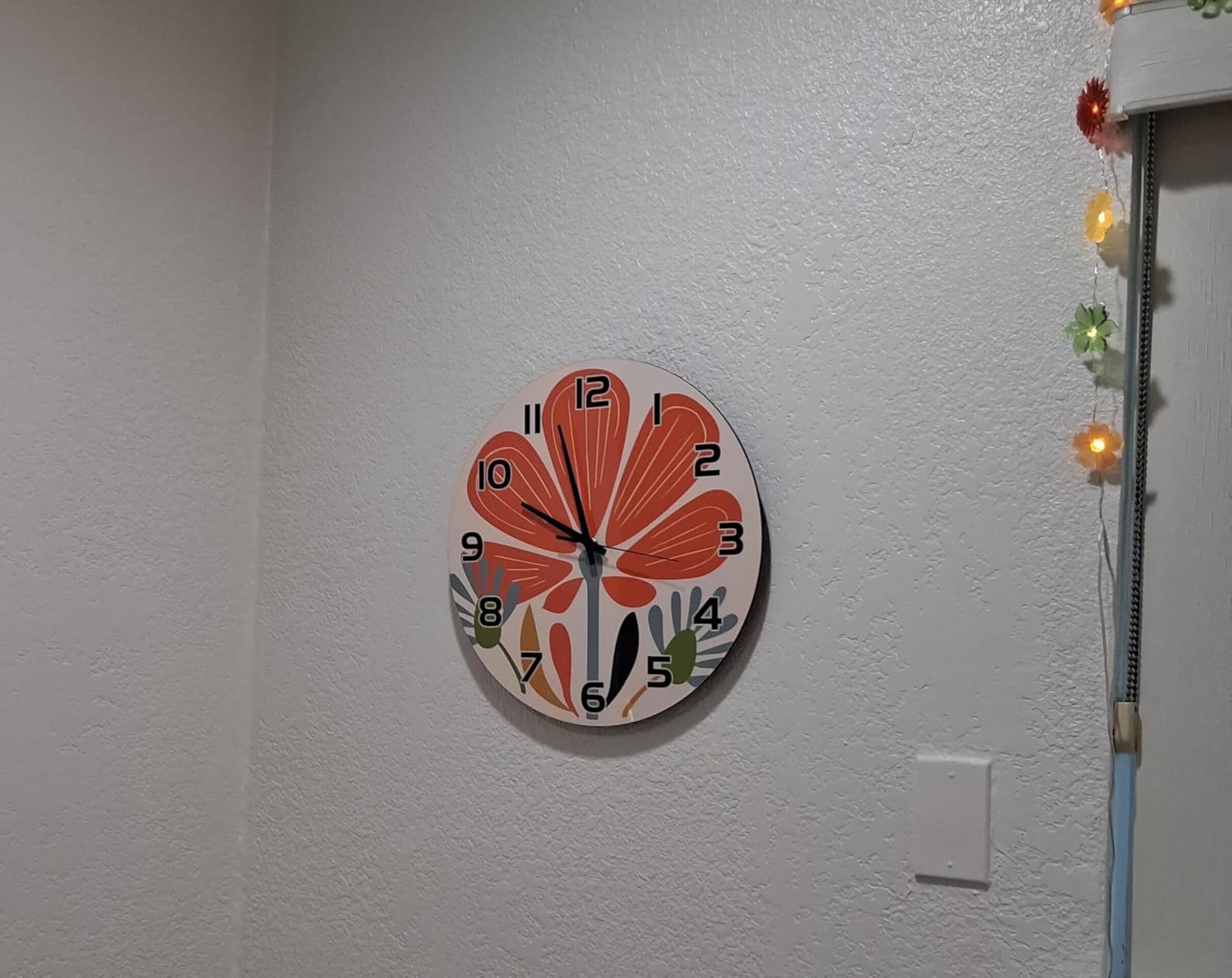 Farmhouse Kitchen Clock 10 Inch - Home Wall Clock Silent Non Ticking - Flowers Wall Clocks Battery Operated for Bedroom Bathroom Living Room Decor customer photo 1