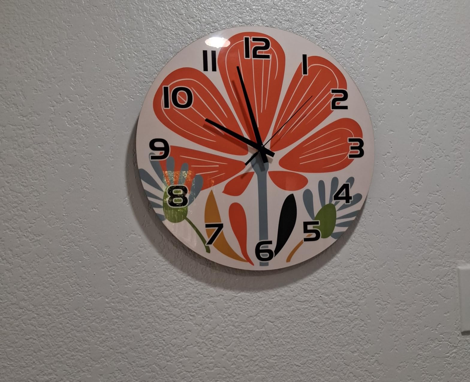 Farmhouse Kitchen Clock 10 Inch - Home Wall Clock Silent Non Ticking - Flowers Wall Clocks Battery Operated for Bedroom Bathroom Living Room Decor customer photo 2