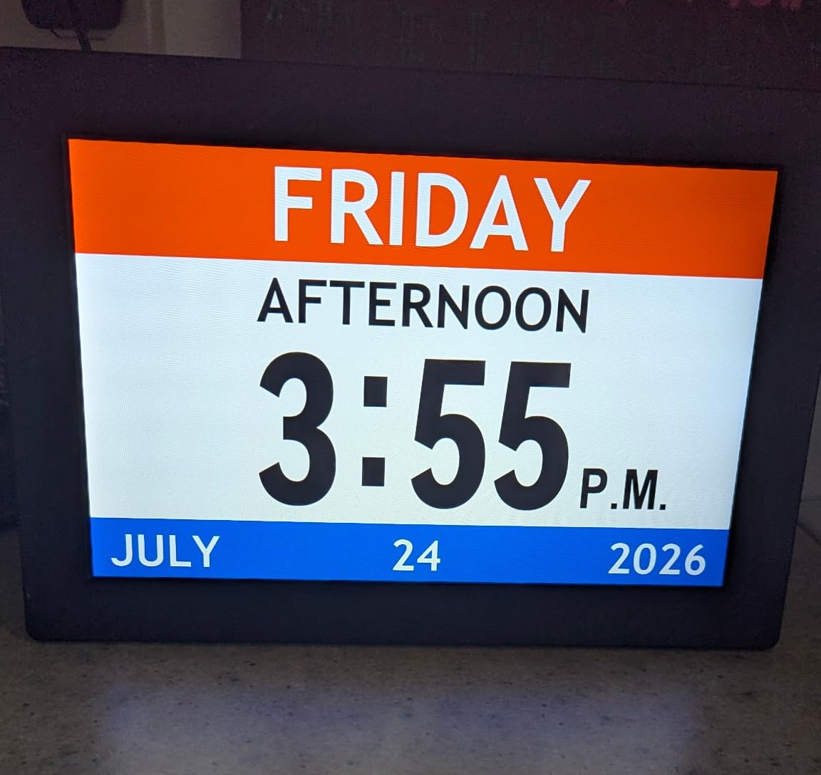 10.1'' Digital Clock, 1280*800p HD Extra Large Display, Dementia Clock For Seniors, 10 Reminders & 6 Alarms, Auto Dimming & DST, Remote Control, Digital Clock With Date, Time, Day Of Week, White customer photo 1