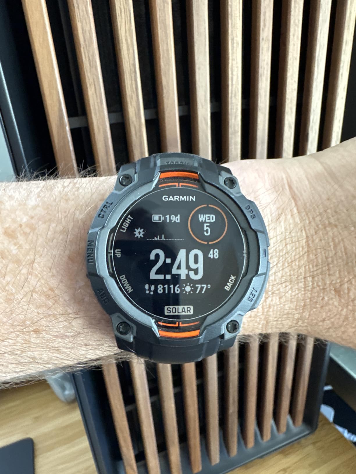 Garmin Instinct 3 Solar, Rugged GPS Smartwatch, 45mm, Black | Solar Charging, Rugged Design, Metal-Reinforced Bezel, 24/7 Health Monitoring, Built-In Flashlight customer photo 1