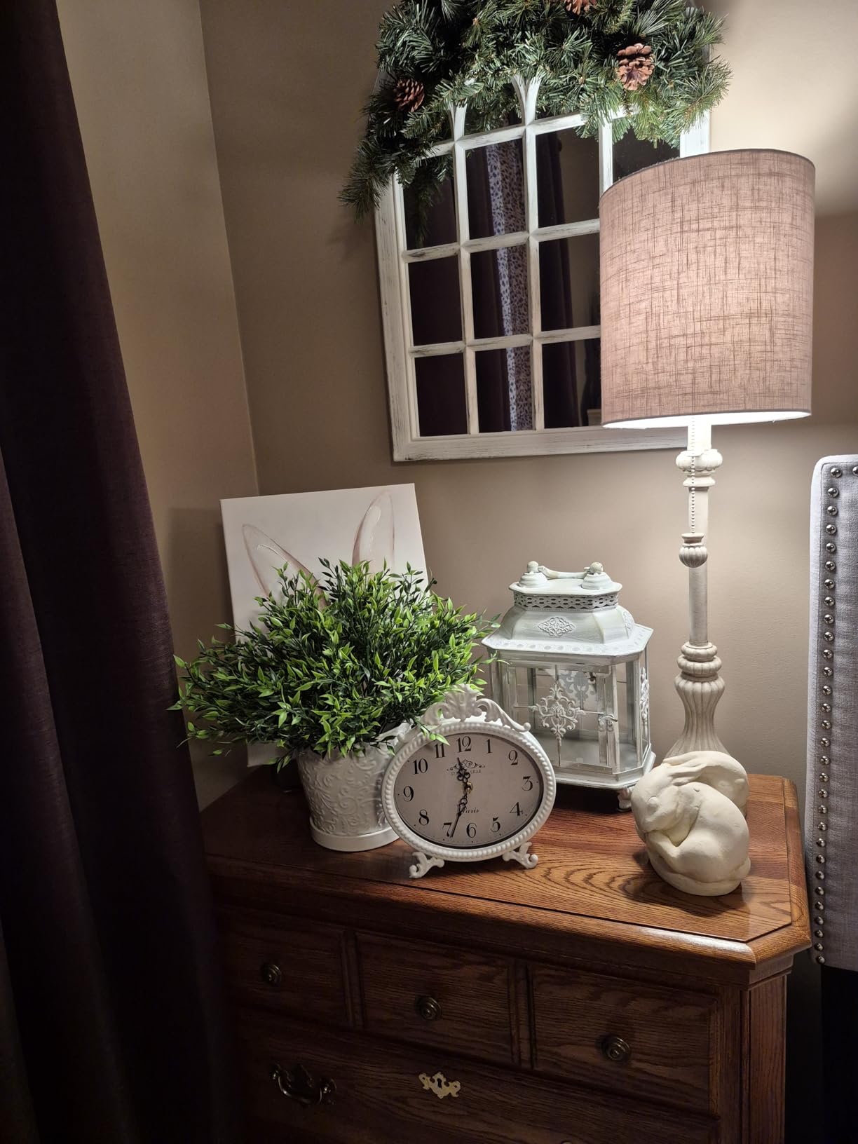 Abdurey Vintage Table Clock, Antique White French Rustic Style Mantel Clock - Desk and Shelf Rustic Decorative Clocks for Living Room, Farmhouse, Bedroom, Bedside, Gift Clocks customer photo 1