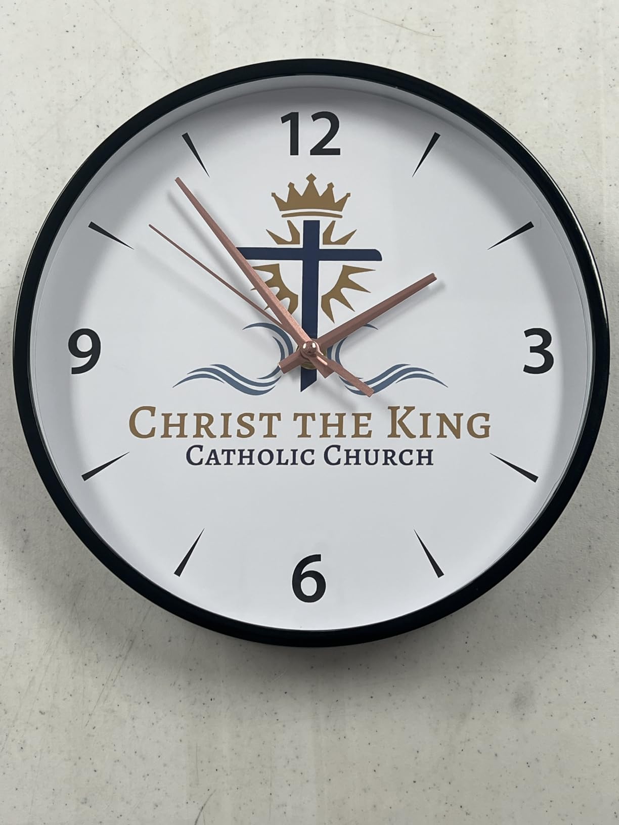 Custom Wall Clock, Personalized Clock with Photo, Logo or Text, 8-16 Inch | Silent Non-Ticking Analog Clock, Family Photo Wall Decor Gift for Mom, Dad, Couples, Home & Office (Black) customer photo 2