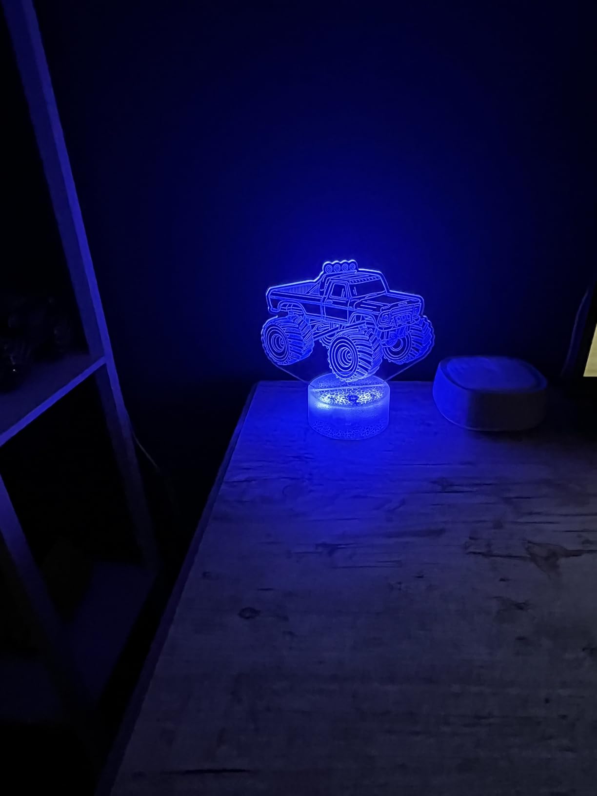 Monster Truck Night Light, Monster Truck Gifts, 3D Illusion Lamp with 16 Colors Changing, Remote Control with Timer, Dimmer, Kids Room Decoration for Holiday Birthday Christmas customer photo 1