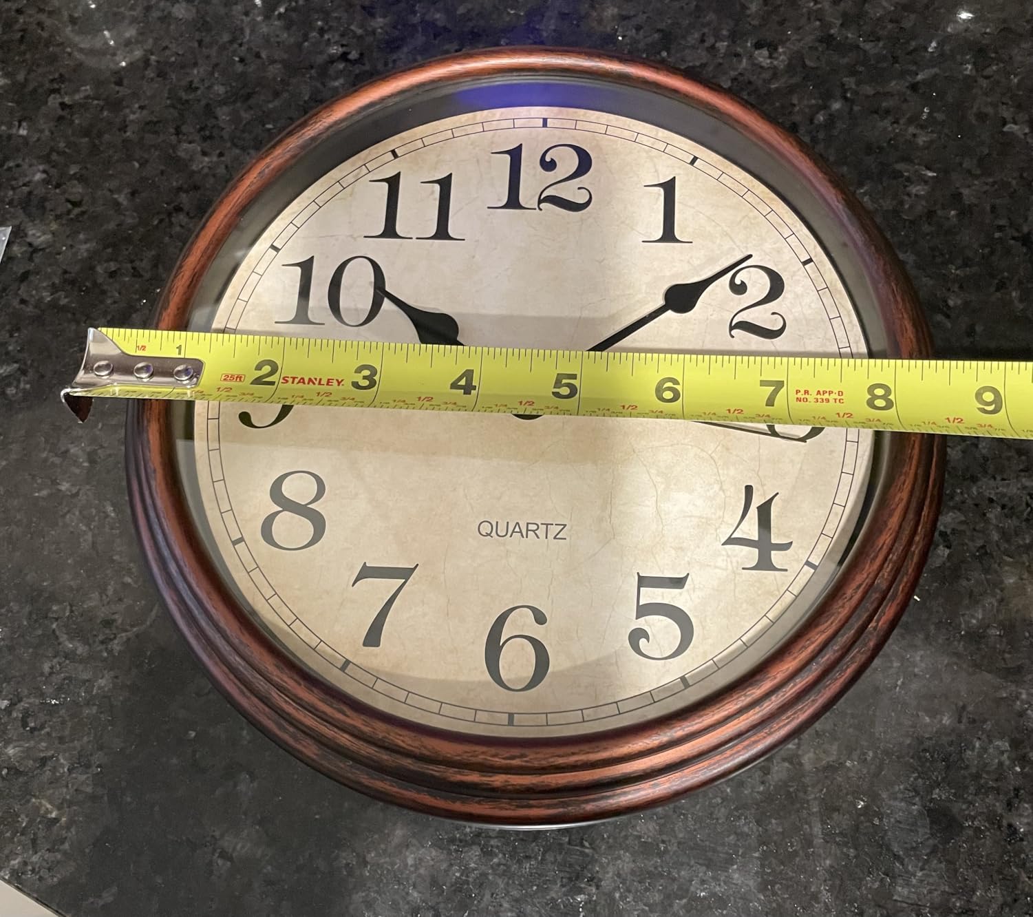 Wall Clock 12 Inch Vintage Decorative Battery Operated Silent | Bronze round clock; clear glass easy read; silent non-ticking; for living room, kitchen, bedroom customer photo 2
