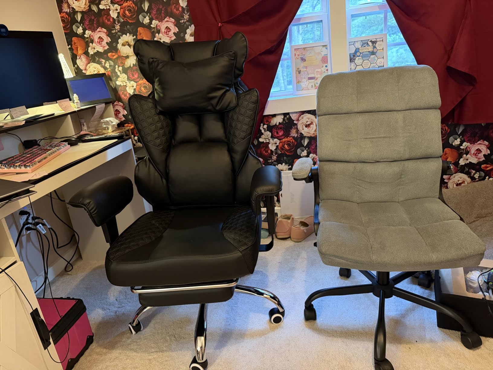 GTPLAYER Big and Tall Gaming Chair 400lbs Heavy Duty Office Chair with Foot Rest & Ergonomic Pocket Spring Lumbar Support, High Back 3D Saddle Shaped Cushion for Back Pain Relief, Matte-Black customer photo 2