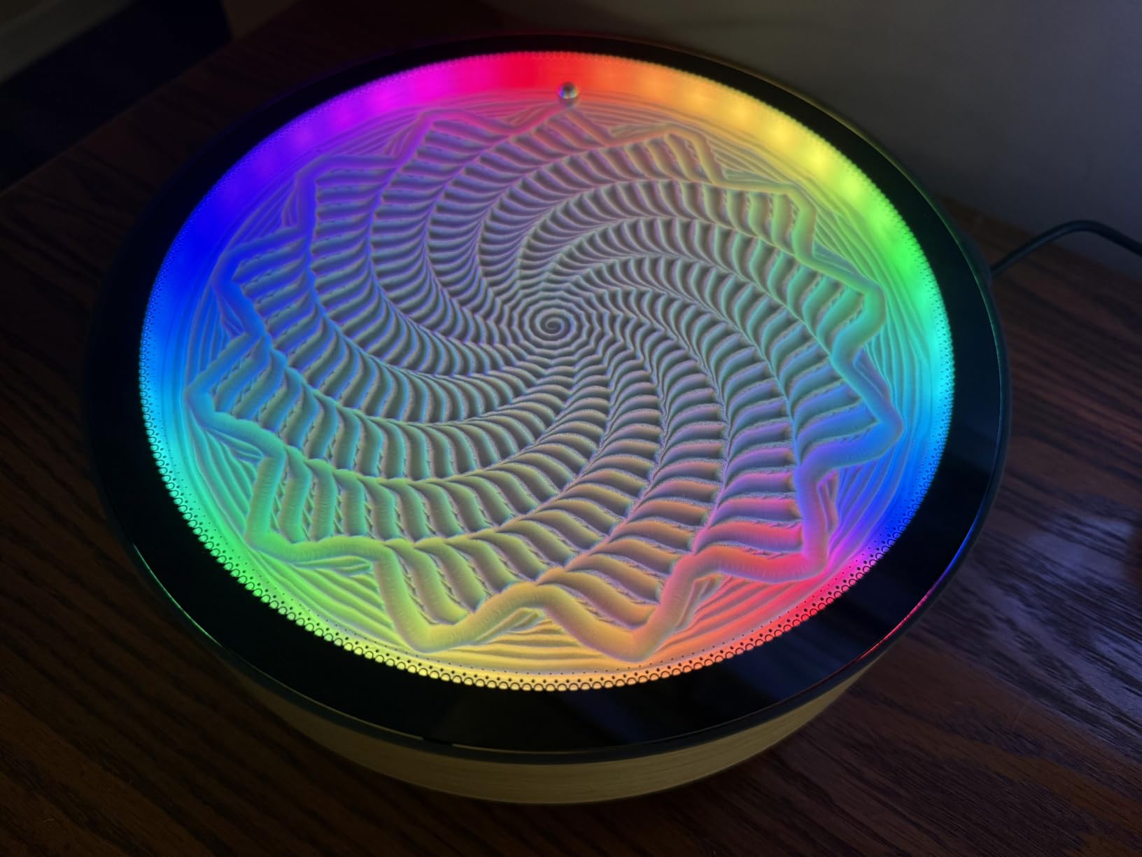 Grounded Labs Oasis Mini Sand Art, Real Bamboo, Zen Stress Relief, iOS and Android Compatible, with Smart LED Lighting customer photo 1