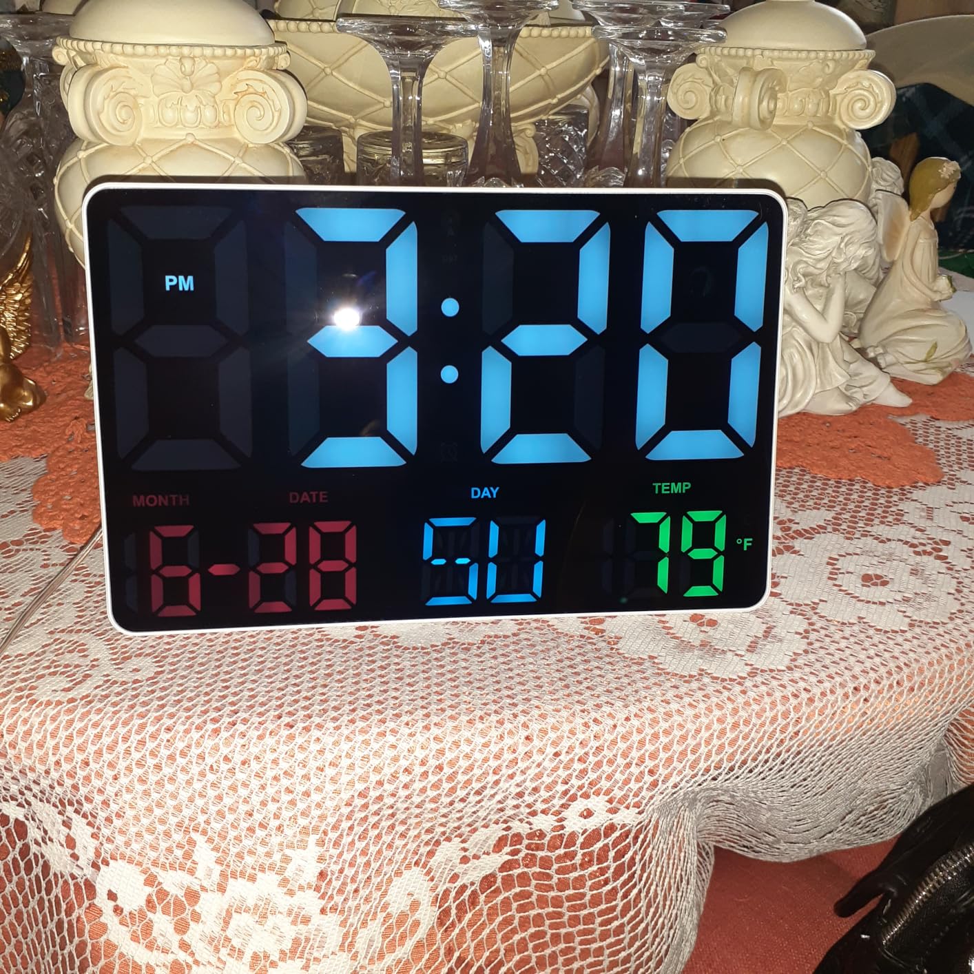 Amgico RGB Digital Alarm Clock with Snooze, Temperature, Auto Dimming, 11.5