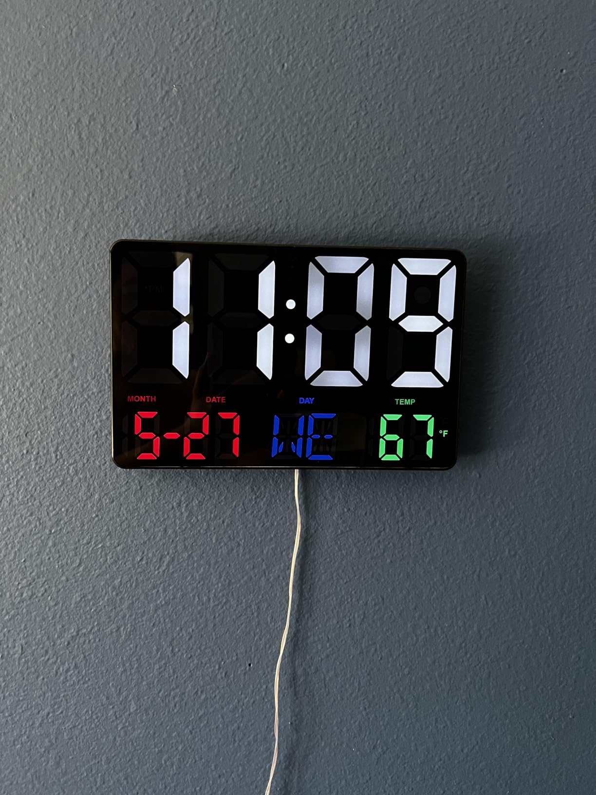Amgico RGB Digital Alarm Clock with Snooze, Temperature, Auto Dimming, 11.5