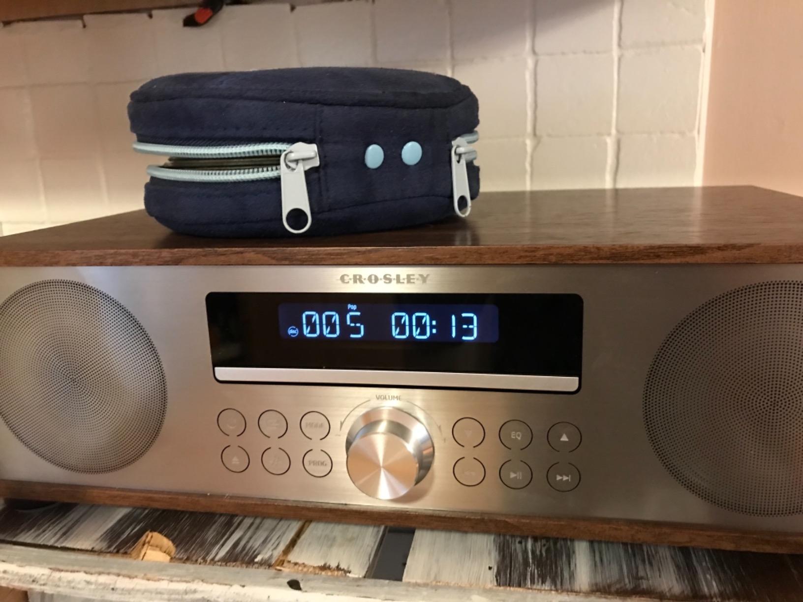 Crosley CR3501A Fleetwood Radio CD Player, Mahogany | Bluetooth In, Internal Full-Range Stereo Speakers 60W Peak, FM Radio, Wire Antenna customer photo 1