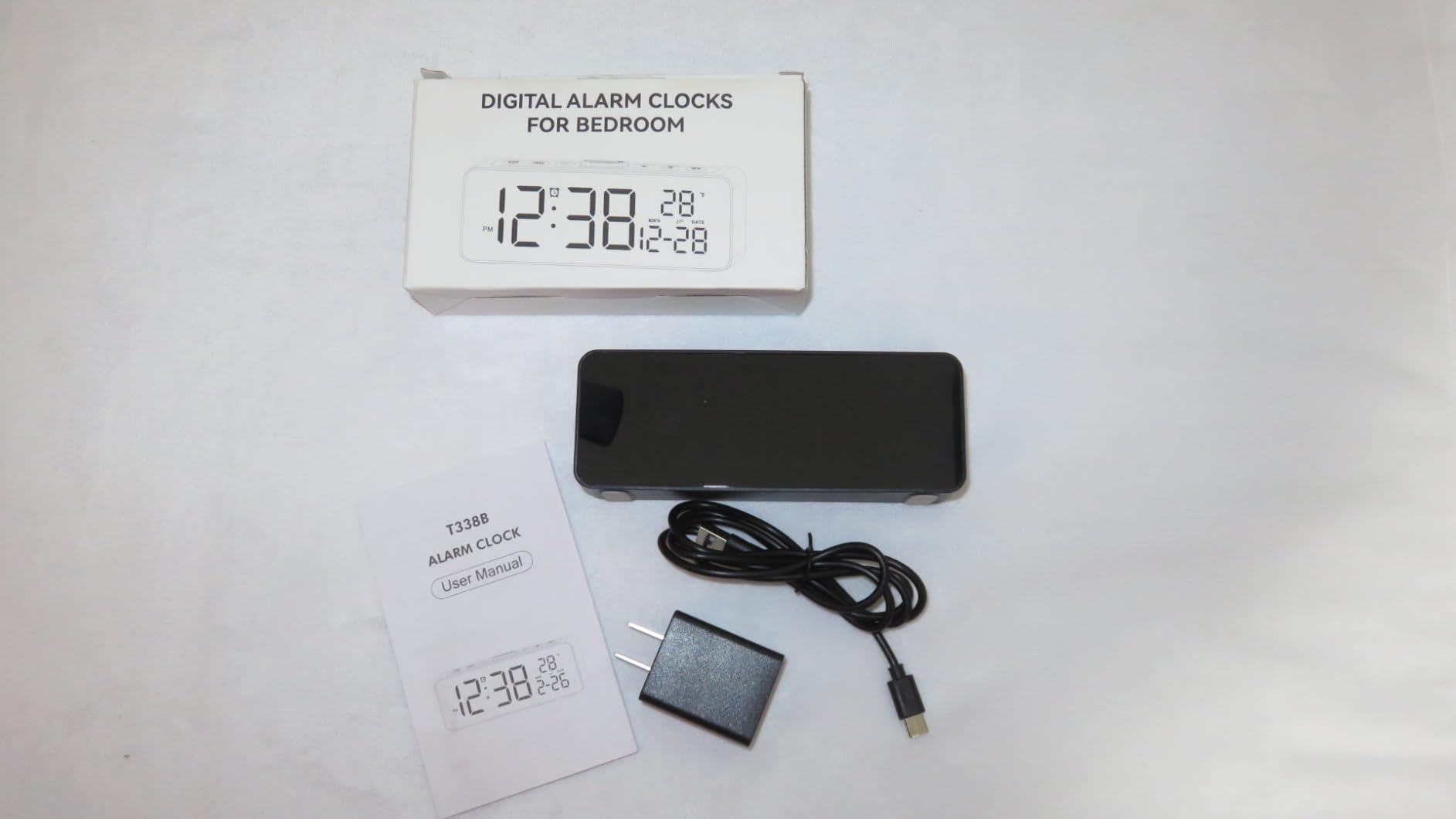3-in-1 Digital Clocks for Living Room, Small & Compact Alarm Clock, Temperature, Date & Time Display, 4 Brightness, 3 Volumes, Plug-in, for Bedroom, Office customer photo 2