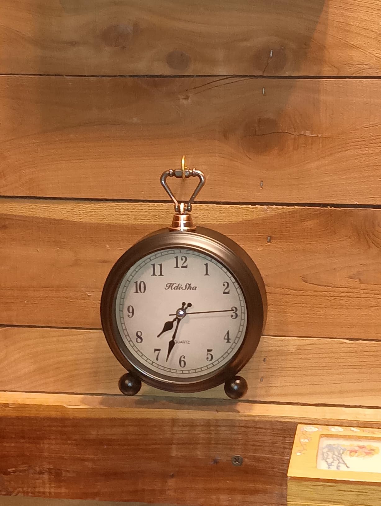 Vintage Alarm Clock, 5 inch Battery Operated Silent Non Ticking Snooze Small Clock with Night Light, Old Fashioned Desk Clock Decor for Bedroom, Bedside, Living Room, Room (Arabic) customer photo 2