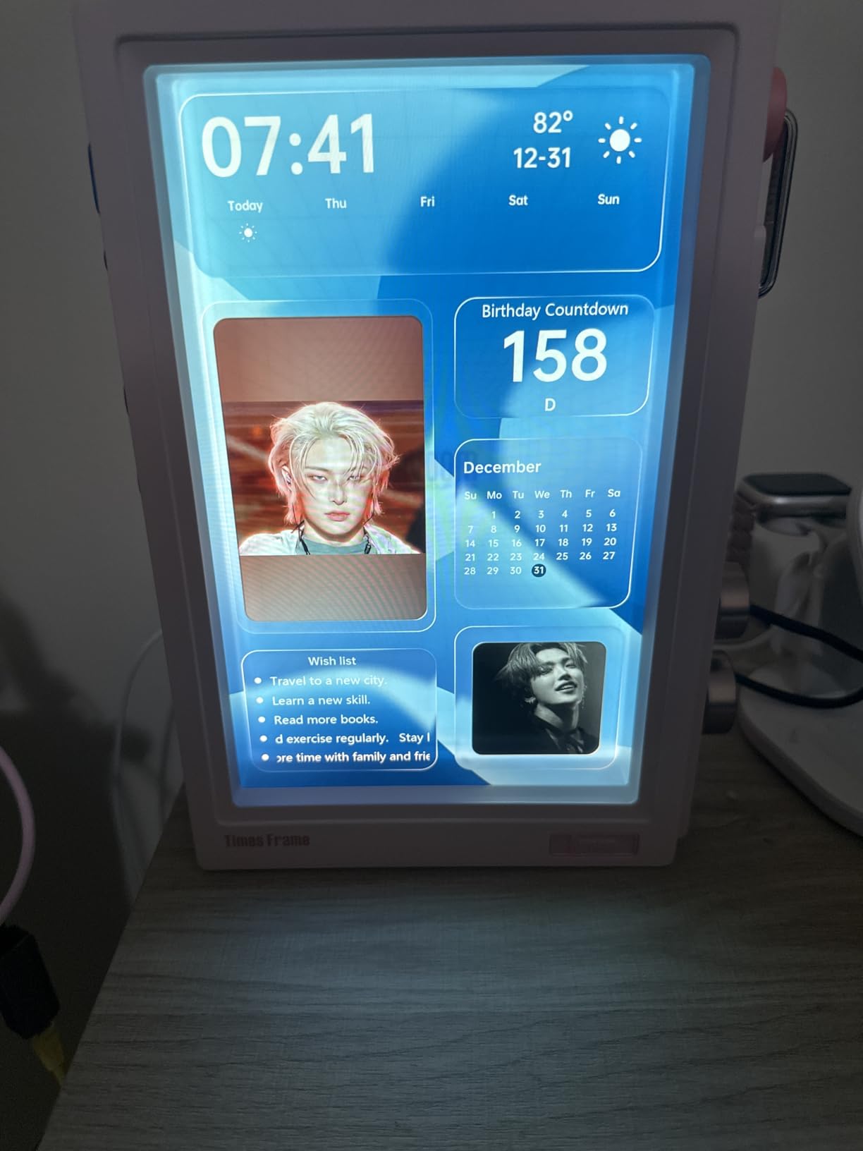 Divoom Times Frame 10.1-Inch WiFi Digital Picture Frame & Desk Display | 64GB, Free App, No Subscription Fees, Upload Photos/Videos, Calendar, Weather, Sports Scores, DIY Content, Pink customer photo 1