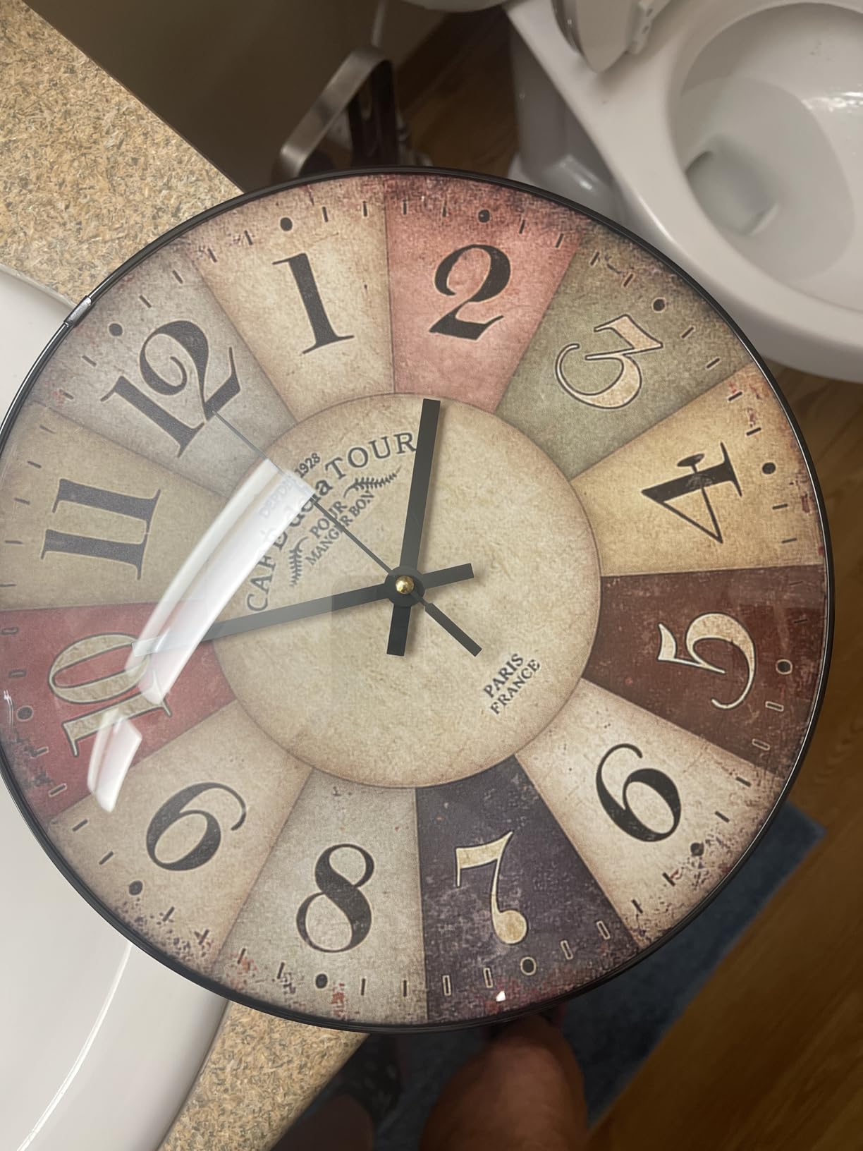 Decorative Wall Clock Battery Operated, 12-Inch Retro Vintage Floral Butterfly Pattern, Glass Dial, Silent Non-Ticking, Roman Numerals, for Living Room Bedroom Office customer photo 1