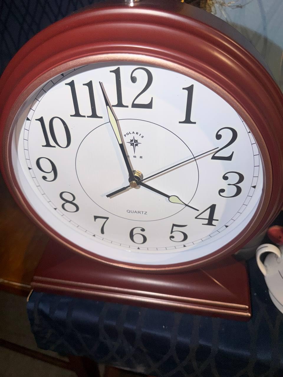 10-inch Vintage Mantel Desk Clock, Silent Desk Clock for Living Room Décor, Easy to Read Larege Retro Mantel Clocks for Fireplace and Shelf Decoration. (Brown) customer photo 1