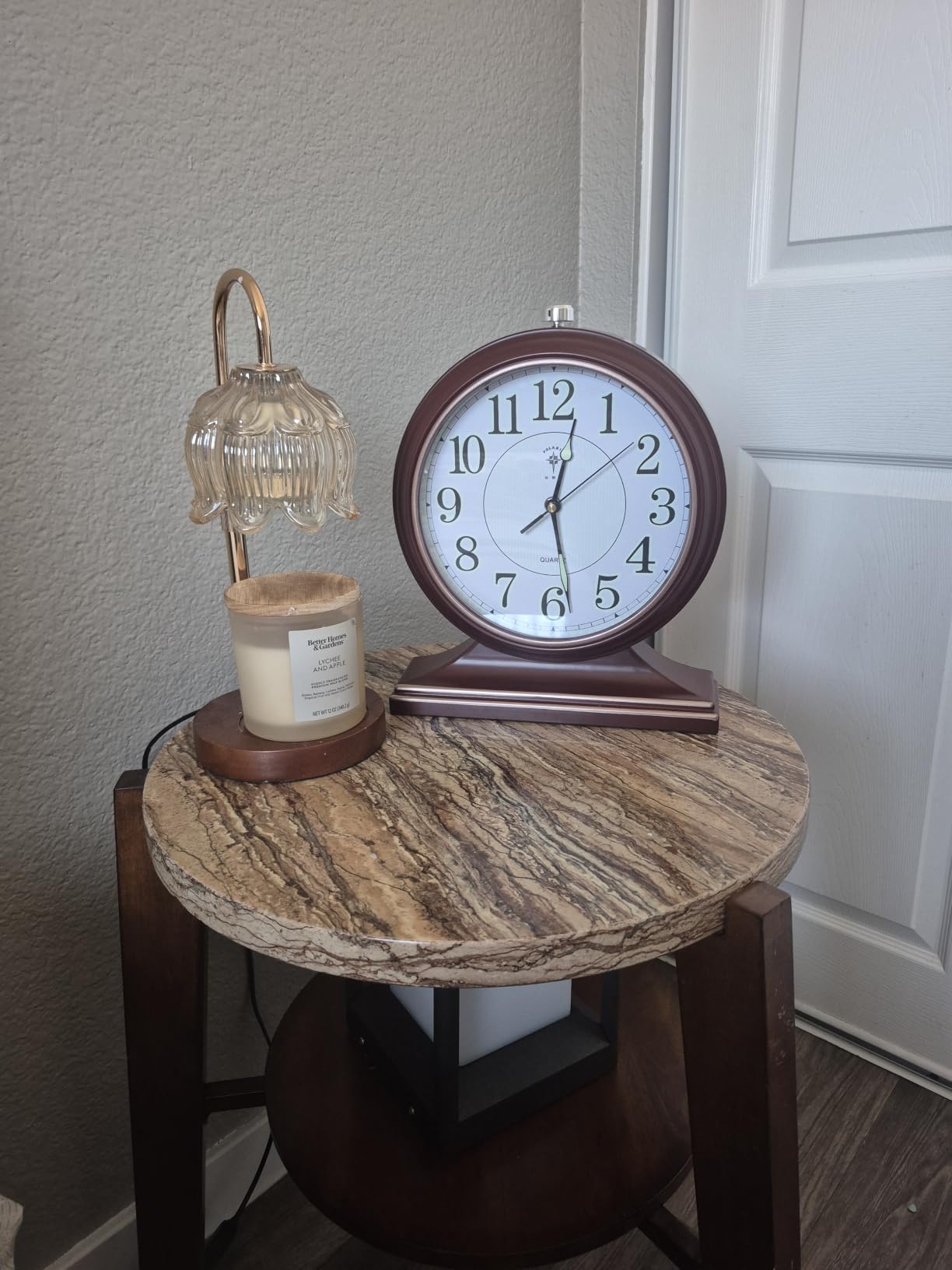 10-inch Vintage Mantel Desk Clock, Silent Desk Clock for Living Room Décor, Easy to Read Larege Retro Mantel Clocks for Fireplace and Shelf Decoration. (Brown) customer photo 2